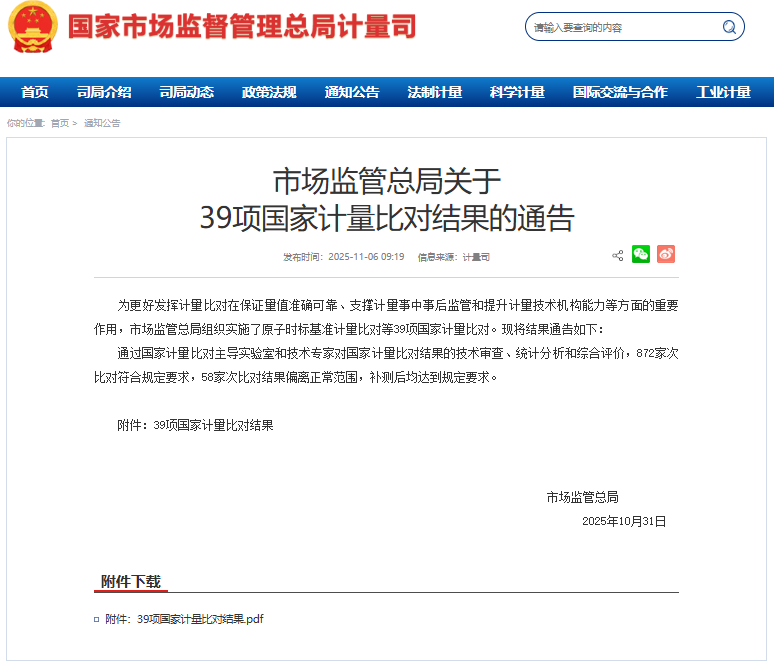 瑞信公司氮中硫化氫氣體標準物質通過國家計量比對